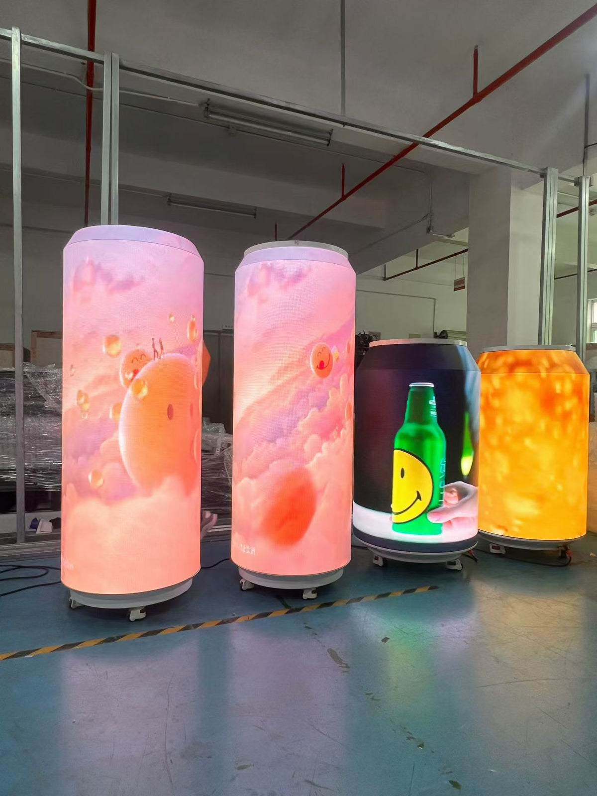Can-Shaped LED Display | Cylindrical Advertising Screen | 360° Brand Display | Benpad